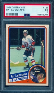 1984-85 O-Pee-Chee Pat LaFontaine Rookie Card New York Islanders #129 PSA 6 OPC - Foto 1 di 2