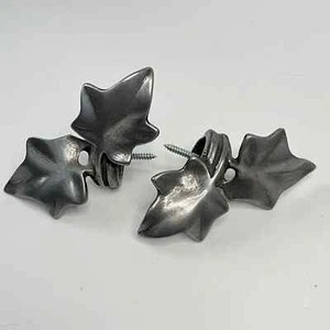 Curtain Rod Finials end cap Maple leaves Wood Screw 5/32" Aluminum 1" ID Slot Q - Picture 1 of 12