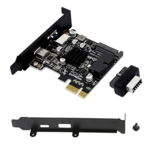 PCIe to USB 3.0 A Type C Adapter Card 10 Gbps 2-Port PCI Express Expansion Card - Zdjęcie 1 z 16