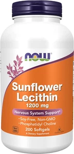 NOW Foods Sunflower Lecithin, 1200 Mg, Soy-Free, Non-Gmo, Softgels, Nervous - Picture 1 of 10