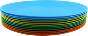 Plastic Dinner Plates Reusable BPA Free Dishwasher Safe Microwaveable Plate for - Picture 1 of 12