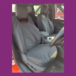 Par de fundas de asiento delanteras impermeables a medida negras para Ford Ranger Raptor 2022+ - Imagen 1 de 1