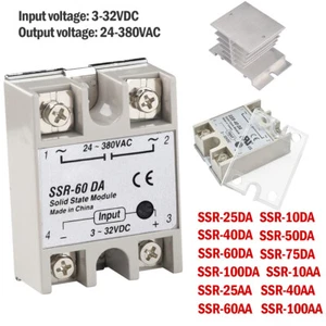 1-10 Stück SSR-25DA SSR-60DA 250V Halbleiterrelais Legierung Kühlkörper 25/40/60/100A - Bild 1 von 72