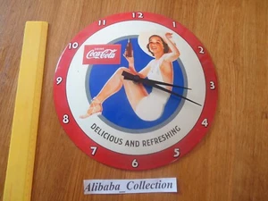 Clock Pendulum Plate Enamelled Coca Cola round Enamel Domed 28 CM - Picture 1 of 7