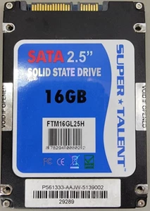 SuperTalent 16 GB,Internal,2.5" (FTM16GL25H) (SSD) Solid State Drive - Tested - Picture 1 of 1