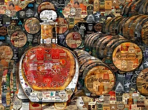 Art Collage Poster Tequila Jose Cuervo Print Made Out Of Tequila Labels - Picture 1 of 8