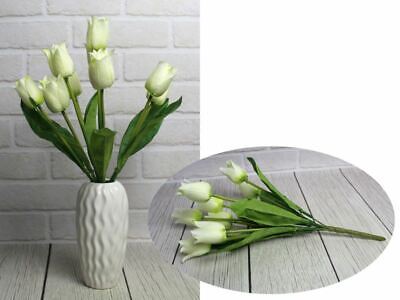 Tulpenstrauß 9 Fach Weiß 44 Cm Kunstblumen Deko Kunstpflanze Künstliche Blumen • 5.99€