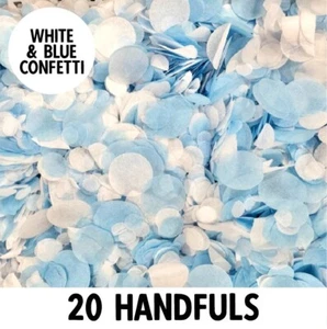 Biodegradable Wedding Confetti | White Blue Mix | Circle Tissue Paper | 20g Bag - Picture 1 of 3