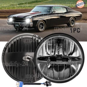 Black 7" inch Led Round Headlight DOT HI-LO Fit Chevy Chevelle SS 1971 1972 1973 - Picture 1 of 13