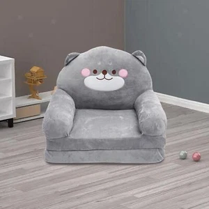 Kids Couch Fold Out Kids Furniture Cartoon for Girls Boys 2 in 1 Kids Sofa - Picture 1 of 7