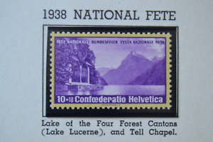 1938 Stamp Switzerland HELVETIA MH National Fete Tell Castle