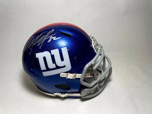 Mario Manningham Signed New York Giants Mini Helmet A.P.E. Hologram - Picture 1 of 2