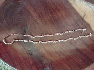 14K MASSIVE GOLD STAMPATO HALSKETTE.  20" LANG.  EIN ALLTÄGLICHES STATEMENT-STÜCK. - Bild 1 von 5