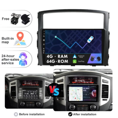 4+64GB Autoradio Per Mitsubishi Pajero 2006-2020 Rockford GPS Navigatore Carplay - Immagine 1 di 4