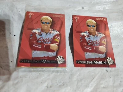 2002 BOSCH Press Pass NASCAR 4 Card Set FACTORY SEALED, 1- Sterling Marlin Card - Image 1 of 4