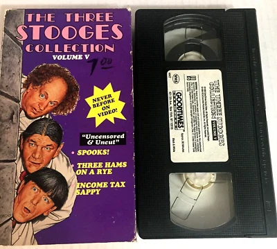 The Three Stooges Volume V VHS Tape:  Ships Free Same Day With Tracking - Image 1 of 2