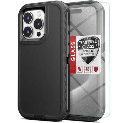 For iPhone 16 Pro Max/15/14/13/11 Case Phone Cover Shockproof N Screen Protector - Image 1 of 4