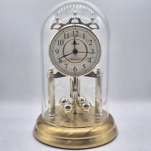 Vintage TIMEX MANTLE CLOCK ~ Westminster Anniversary Chime Dome Glass 9" - Picture 1 of 4