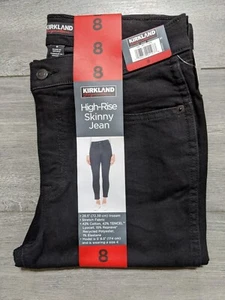 Kirkland Signature Jeans Adult Size 8 Black High-Rise Skinny Womens - Picture 1 of 6