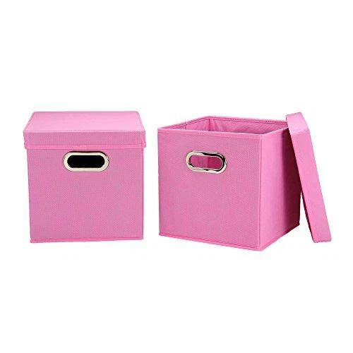 Household Essentials Cube Set with Lids, Pink, 2-Pack - Image 1 of 4