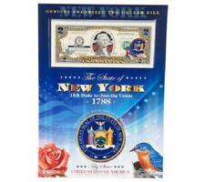 NEW YORK  COLORIZED Overprint STATE BIRD Legal Tender Colorized US $2 Bill