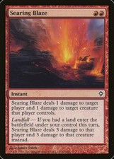 Searing Blaze x 4 (Worldwake) MTG (Light Play)