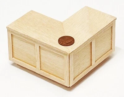 Dolls House Corner Bar Counter S Natural Finish Wood 1:12 Scale Miniature tumdee - Image 1 of 4