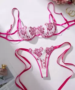 Sexy Damen Spitze Unterwäsche BH-Set G-String Nachtwäsche Dessous Reizwäsche Set - Bild 1 von 2