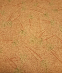 Cotton Sewing Fabric Large Scrap Orange Garden Carrots Farmcore 1-1/4 yd x 38" - Imagen 1 de 6