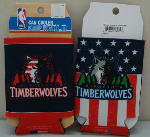 MINNESOTA TIMBERWOLVES USA AMERICAN PATRIOTIC FLAG KADDY KOOZIE CAN HOLDER Cover