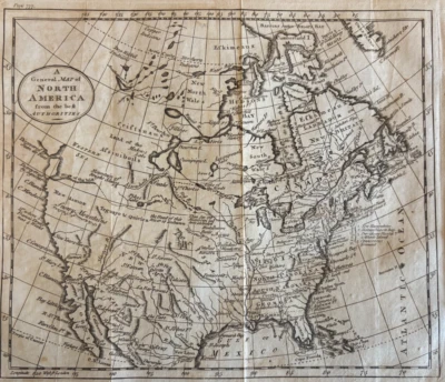 1792 年地图 北美 加利福尼亚州 西佛罗里达州 新英格兰 厨房 雕刻 — 第 1/4 张图片