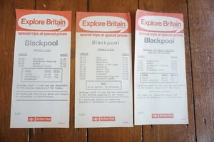 c1980s Blackpool Excursions Railway Handbills Timetable x3 - Picture 1 of 3