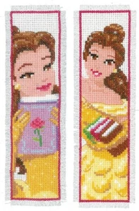 Vervaco Cross Stitch Bookmark Kit Disney Beauty (Set of 2) 2.4" x 8" - Picture 1 of 4