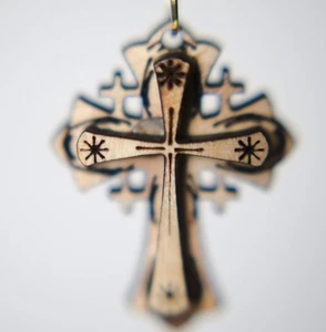 Neu, Halskette Kreuz, Olivenholz aus Heiligem Land - Bild 1 von 1