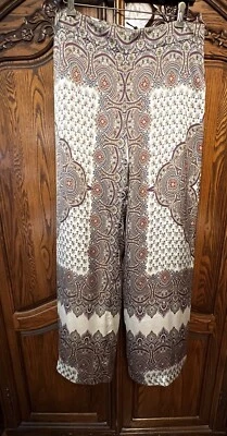 Worth New York Paisley Satin Wide Leg Palazzo Pants-12-NWT - Image 1 of 4