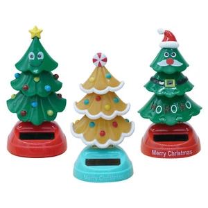 Christmas Solar Powered Dancing Toy Solar Swinging Tree Car Dashboard - Picture 1 of 14