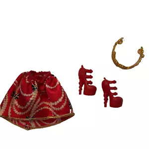 Gonna bambola bianca Ever After High Apple rossa tacco alto scarpe e corona - Foto 1 di 9