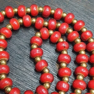 AA 7mm Antique Venetian White Heart Trade Beads - Picture 1 of 15
