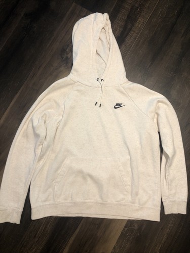 OFF WHITE Nike Essential Pullover Donna Felpa con Cappuccio XL Panna Atletica Sportiva