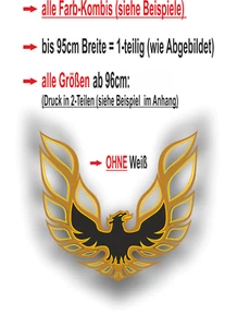 Autoaufkleber Pontiac Firebird Sticker Decal 95cm Camaro 1977 Farbe Logo Ad342 - Bild 1 von 15