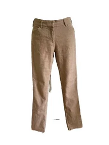 BALENCIAGA Women Beige Linen Skinny Pants 2/36 - Picture 1 of 6