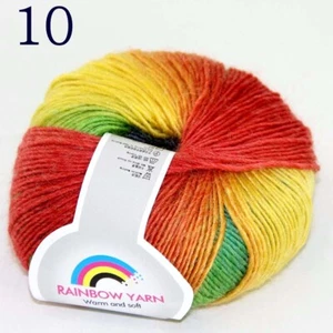 Sale 1ball Cashmere Wool Rainbow Wrap Shawl Sweater DIY Hand Kniting Yarn 10 - Picture 1 of 24