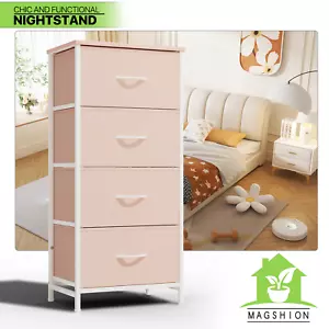 4-stufiger Nachttisch Stoffschubladen Nachttisch Schlafzimmer Möbel Aufbewahrungsschrank - Bild 1 von 10