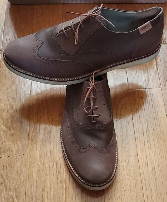 LACOSTE SHERBROOKE BROGUE 2 MEN'S BROWN LEATHER WINGTIP OXFORDS SIZE 13 M - Image 1 of 4