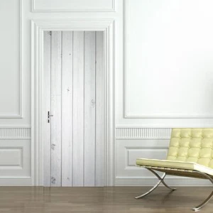 Tablones de madera blanca ENVOLTURA DE PUERTA calcomanía extraíble pegatina d... - Imagen 1 de 1
