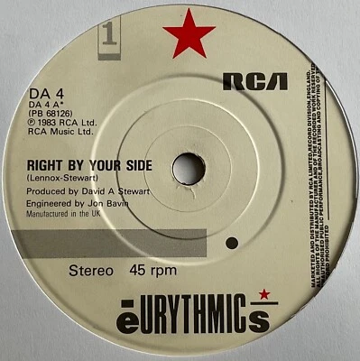 Eurythmics - Right By Your Side - 7” Vinyl Single - Image 1 of 3