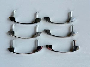 6 Vintage Mid Century Modern Streamline Drawer Pulls Metal Chrome Amerock - Picture 1 of 10