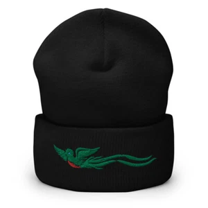 Guatemala Quetzal Embroidered Cuffed Beanie, Guatemalan Quetzal Beanie - Picture 1 of 11