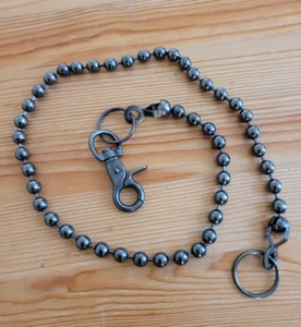 24" Gun Metal Durable Leash 9.5mm Ball Metal Wallet Chain Biker Trucker Chain - Picture 1 of 5