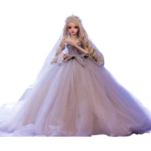 1/3 BJD Doll Girl Gift Doll with Handpainted Face Makeup Glitter Eyes Wigs Dress - Picture 1 of 13